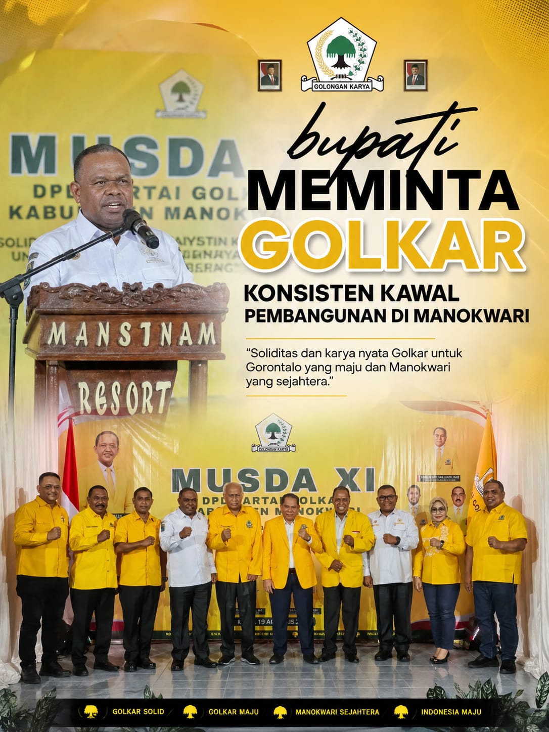 Bupati Hermus Indou Apresiasi Peran Strategis Golkar: Konsisten Dukung Pembangunan dan Beri Kritik Konstruktif